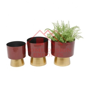 Último diseño, base de pedestal de Planteron de Metal de Color gris para el hogar y el Hotel decorativo, macetas modernas de último diseño - Product Image 6