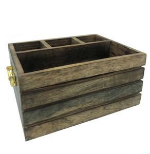 ที่ใส่ช้อนส้อมไม้แนวชนบทมี4ช่องที่วางช้อนและที่หนีบหม้อสำหรับใช้ในครัว - Product Image 6