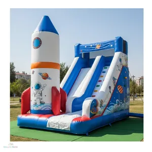 Tobogán Inflable con Forma de Cohete Espacial, Castillo Hinchable para Niños, de Doble Carril, de PVC, para Exteriores, Equipo de Juegos - Product Image 6