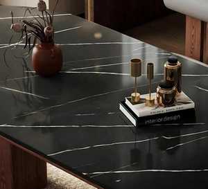 Ensemble de salle à manger élégant |   Cadre en bois massif naturel avec plateau en marbre |   Ensemble de table à manger en marbre, meubles de cuisine modernes et luxueux - Product Image 2