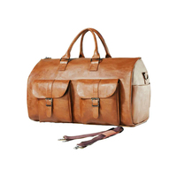 Sac polochon de voyage en cuir vintage unisexe de luxe avec fermeture à glissière étui de voyage personnalisé week-end vacances pour hommes femmes
