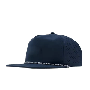 Casquette de camionneur imperméable avec logo personnalisé, résistante à l'eau, à 5 panneaux, avec cordon coupé, perforée, logo brodé - Product Image 5