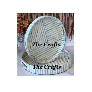 Lot de 2 plateaux de nourriture en chocolat couleur or en métal en vrac de différentes tailles accessoires de table plateau de service alimentaire - Product Image 6