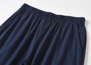 Pantalones cortos de dormir de algodón Spandex con logotipo personalizado para hombre, venta al por mayor, pantalones cortos informales de talla grande con cintura elástica negra para hombre, envío DDP - Product Image 3