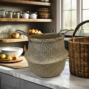 Luxury Eco-Friendly Round <b>Seagrass</b> <b>Storage</b> <b>Basket</b> for Multi-Purpose Use - Product Image 5