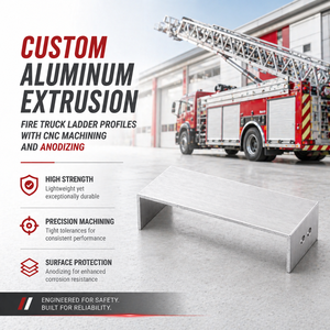 Profils d'escalier de camion de pompiers en aluminium extrudé sur mesure avec usinage CNC et anodisation - Product Image 3