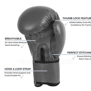 Guantes MMA profesionales de último estilo, guantes de boxeo para entrenamiento juvenil hechos de cuero, Varios tamaños disponibles - Product Image 4