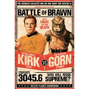 Póster de Star Trek de estilo moderno, lienzo de Kirk Vs Gornstar con marco negro para decoración de pared - Product Image 5