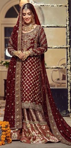 Nuevo zorro pakistaní Georgette bordado a mano con parche Jacquard trabajo con la colección Nazarene Dupatta - Product Image 2