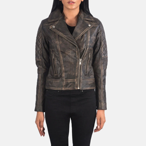 Chaquetas de motociclista de cuero para mujer de primera calidad, ropa de abrigo elegante con logotipo personalizado para mujer, ropa de moda de invierno y otoño - Product Image 4