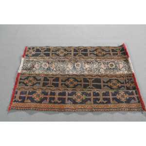 Alfombra Vintage, Alfombra Turca Pequeña de 2,7x4 pies, Alfombra Oriental Negra y Roja - Product Image 2