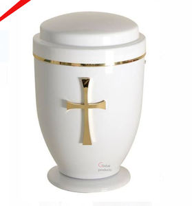 Urna Conmemorativa de Metal Plateado y Blanco, la Más Hermosa, para Cenizas Humanas - Product Image 2