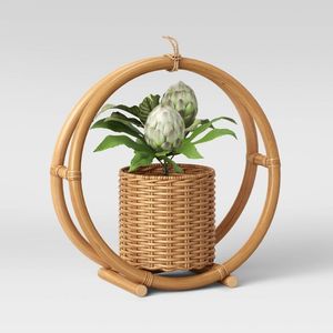 Jardinières décoratives faites à la main en rotin tissé fer Design personnalisé Pots de fleurs intérieurs et extérieurs Jardinières faites à la main - Product Image 1