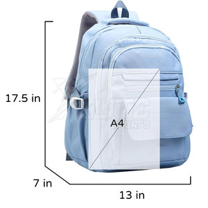 Sac à dos scolaire décontracté de style moderne, imperméable, avec fermeture éclair, coutures durables, grande capacité, ceinture à coussin d'air pour livres et ordinateur portable - Product Image 4
