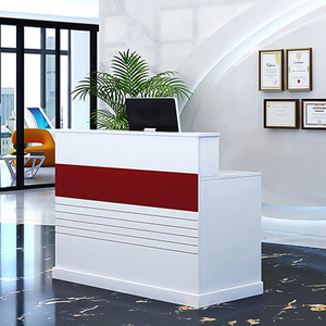 Mueble de Recepción de Oficina de Alta Calidad, Diseño Superior para Barbería, Mostrador de Recepción de Madera Blanca para Salón - Product Image 6