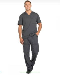 ชุดยูนิฟอร์มผ้าคอตตอนสครับสำหรับผู้ชาย,ชุดยูนิฟอร์มสำหรับเจ้าหน้าที่ทางการแพทย์โรงพยาบาลคลีนิคพยาบาลชุดยูนิฟอร์มผ่าตัดโลโก้ตามสั่ง - Product Image 3