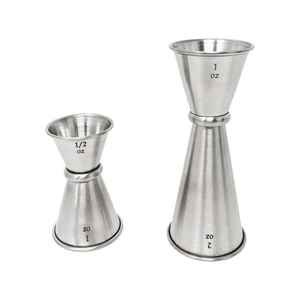 <b>Measuring</b> Cup Stainless Steel Double Cocktail <b>Jiggers</b> 30/15ml Non-Seam Welding Slim <b>Jigger</b> - Product Image 6