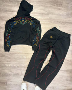 Ensembles deux pièces pour hommes, survêtements personnalisés, pantalons en nylon, survêtements amples avec passepoil, survêtement en coton personnalisé pour hommes - Product Image 3