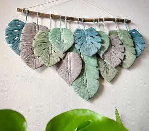 Décor de coiffeuse suspendu en macramé, décor Boho, décoration de maison de fête d'arrière-cour extérieure OEM fabriqué au Vietnam - Product Image 4