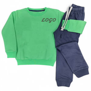 Haute qualité enfant survêtement à manches longues coton tenues enfants sweat survêtement ensembles solide motif survêtement décontracté - Product Image 5