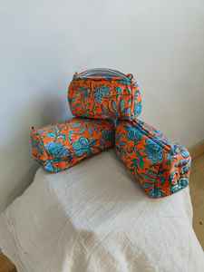 CLASSIC ART & CRAFT Cotton Floral Print Makeup <b>Bag</b> with Zipper Closure Lightweight Travel Cosmetic Organizer From Rajasthan - Product Image 4