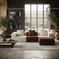 Sofá Modular Ergonómico de Espuma Viscoelástica para Apartamento, Muebles de Sala de Estar, Ultra Compacto, Envasado al Vacío para Envío