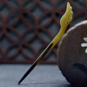 POLISHED BUFFALO HORN HAIR ACCESSORIES Hair Fork Stick <b>Barrettes</b> <b>Clips</b> for Jewelry Matiss Hair Styling - Product Image 6