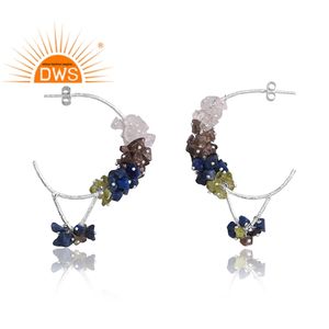 ต่างหูพลอยธรรมชาติหลายแบบทำจากเงินสเตอริ่งเครื่องประดับออกแบบตามต้องการสำหรับเป็นของขวัญสำหรับผู้หญิงสำหรับผู้หญิง - Product Image 4