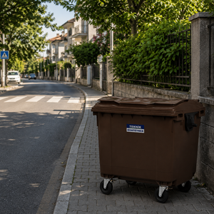 Teknik Konteyner 1100 Litres HDPE Conteneur de Stockage Rectangulaire Écologique à 4 Roues avec Couvercle, Poubelle Extérieure, Meilleure Vente - Product Image 3