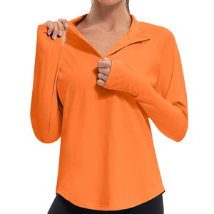 Vente en gros de pull ample à demi-fermeture éclair sweats chauds pour femmes sweats à capuche et sweat-shirts en coton polaire personnalisés 1/4 avec fermeture éclair pour femmes - Product Image 1