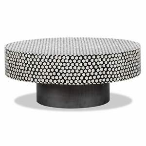 Elegante mesa de centro moderna con diseño de incrustaciones de hueso Mesa central hecha a mano Muebles decorativos Última forma - Product Image 2