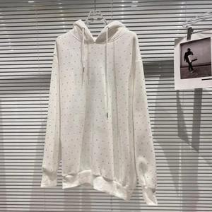 Pull-over à capuche XL personnalisé pour hommes Sweat-shirt en molleton de coton brodé de luxe Streetwear Sparkly Bling Diamond Rhinestone XS - Product Image 2