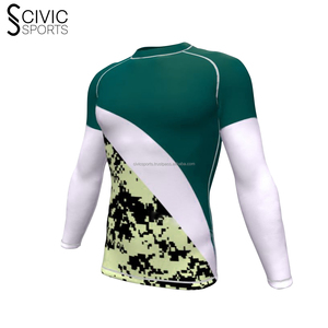 Custom RashGuard Mma Rash Guard Camisa totalmente personalizada Ropa de protección solar BJJ Rush Guard - Product Image 2
