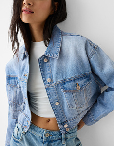 2024 New Style Regular Women <b>Denim</b> <b>Jackets</b> Private Logo Hooded Collar <b>Lightweight</b> Windproof Breathable Eco-Friendly - Product Image 6