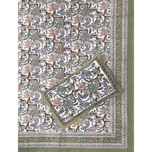 King Size 100% Cotton Hand Block Printed Double Bedsheet Pillow Covers Eco-Friendly Floral <b>Comforter</b> <b>Set</b> for Home 3pcs <b>Set</b> - Product Image 1