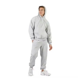 Survêtements unisexes en molleton de coton épais, impression personnalisée sur écran, jogging, motif uni, vêtements d'hiver épais - Product Image 4