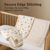 Tapis de poussette bébé toutes saisons en gaze de coton, coussin de siège bébé matelassé en coton, tapis de poussette double face