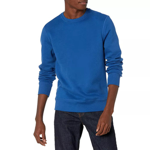 2023 ODM approvisionnement hommes surdimensionné pull sweat 100% coton polaire poids lourd col rond en relief éponge tissu solide hiver - Product Image 1