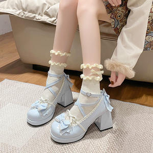 Zapatos franceses Mary Janes de tacón grueso para mujer, calzado a la moda para primavera y otoño, suela suave, tacones planos versátiles, calzado para vestido de boda - Product Image 4