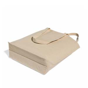 Large Size Solid Color Canvas Tote <b>Bag</b> with <b>Long</b> Handles TG219 - Product Image 4