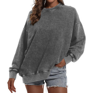 Sudadera de invierno con lavado ácido personalizada de tendencia 2024 para mujer OEM ODM Jersey con capucha logotipo frontal último otoño informal - Product Image 1