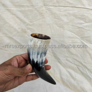 100% Top indien qualité élégant 4 pièces Viking cornes à boire ensemble support coquille animaux décorations brut boeuf/buffle cornes M R S - Product Image 4