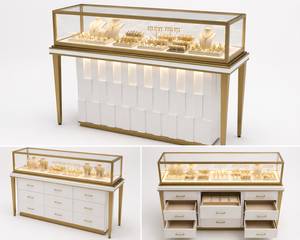Vitrine de Luxe pour Bijoux, Présentoir en Verre pour Comptoir, Exposition de Détail pour Colliers, Bracelets et Bagues - Product Image 6