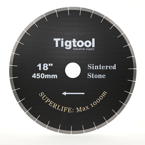<span class=keywords><strong>Superlife</strong></span> Max 1000m Coupe sans copeaux 45 °   Lame de scie silencieuse pour coupe d'angle 18'' (450 mm) pour Dekton/Porcelaine/Pierre frittée Tigtool - Product Image 1