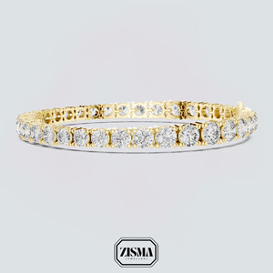 Bracelet tennis 13 carats en diamant rond cultivé en laboratoire VVS EF couleur certifié IGI 9K 10K 14K 18K or massif pour femmes bijoux fins de luxe - Product Image 1