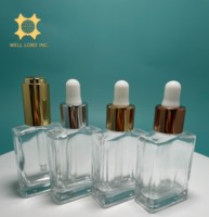 Flacon compte-gouttes en verre mat de 30 ml avec col en aluminium, couleur de logo personnalisée, bouchon à vis, OEM/ODM disponible, cosmétiques, soins de la peau, crème pour les yeux