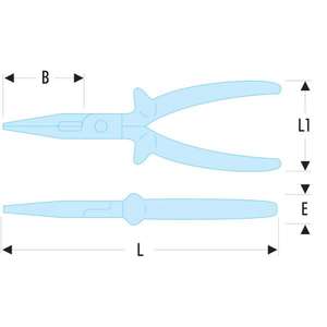 Pince à bec long semi-ronde isolée 1 000 volts de la série VSE de Facom - Product Image 2
