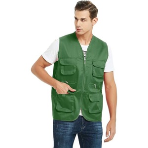 Chaqueta de exterior para hombre con logotipo personalizado de alta calidad, chaleco informal de trabajo de Safari, chaleco Cargo sin mangas con múltiples bolsillos - Product Image 1