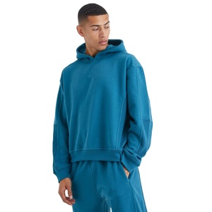 Tracksuits for Men's Breathable <b>Hoodies</b> Sets Plain Oversized Pullover Blank Fleece Custom Logo Heavyweight Without String - Product Image 3