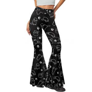 Dernières femmes Premium Sports Gym Wear imprimé fleuri pantalon évasé 2025 vente en gros pas cher de haute qualité pantalons pour femmes - Product Image 2